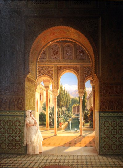 قصر Generalife وفناء الباحة Acequia بالقرب من قصر الحمراء في غرناطة بواسطة فيلهلم ماير